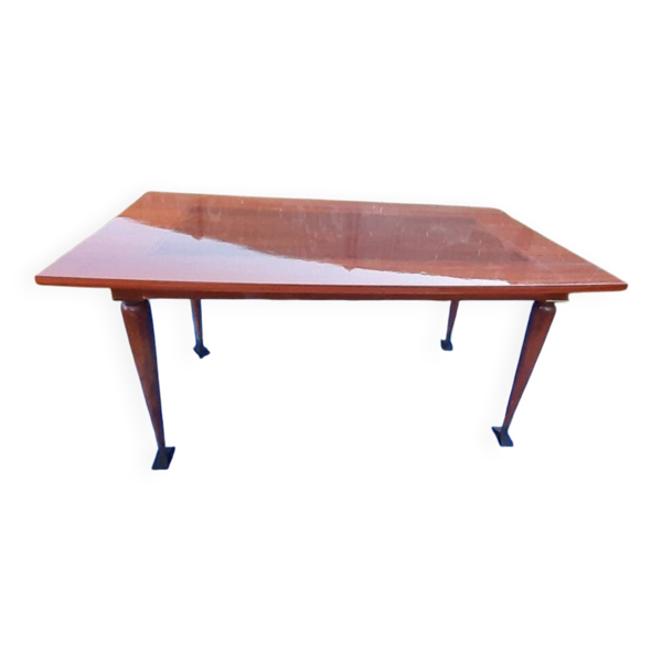 Table à manger avec 2 rallonges placage de marquèterie