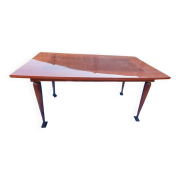 Table à manger avec 2 rallonges placage de marquèterie