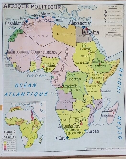 School poster rossignol montmorillon map west central africa n°21-22