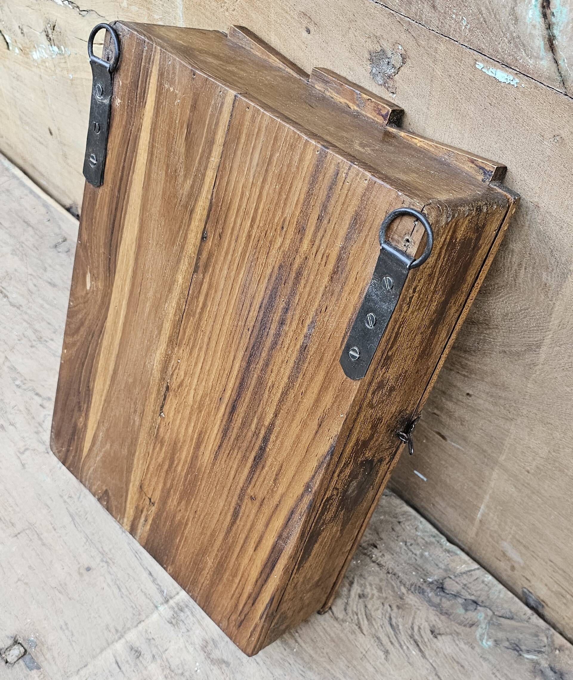 Old Art Deco wall display case in Burmese teak