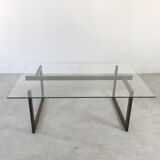 Sculptural Table low chic shabby brass of 1970