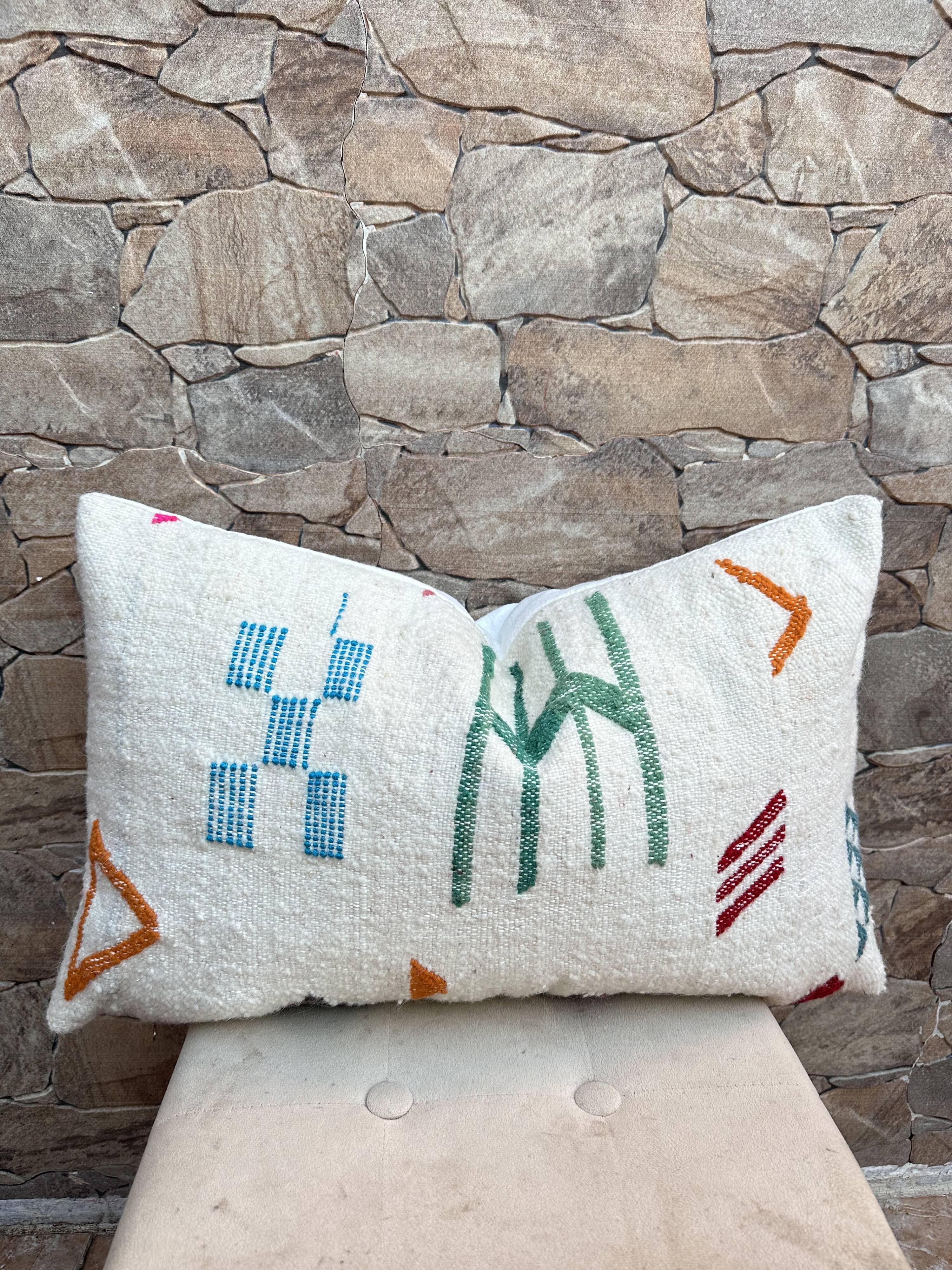 Moroccan pillowcase, Berber cushion cover, woven pillowcase