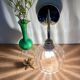 Vintage bubbled glass globe wall light