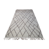 Tapis beni ourain balnc et noir 319x198 cm