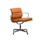 Charles & Ray Eames EA208 Soft Pad Chairs Chrome and Cognac leather, Vitra