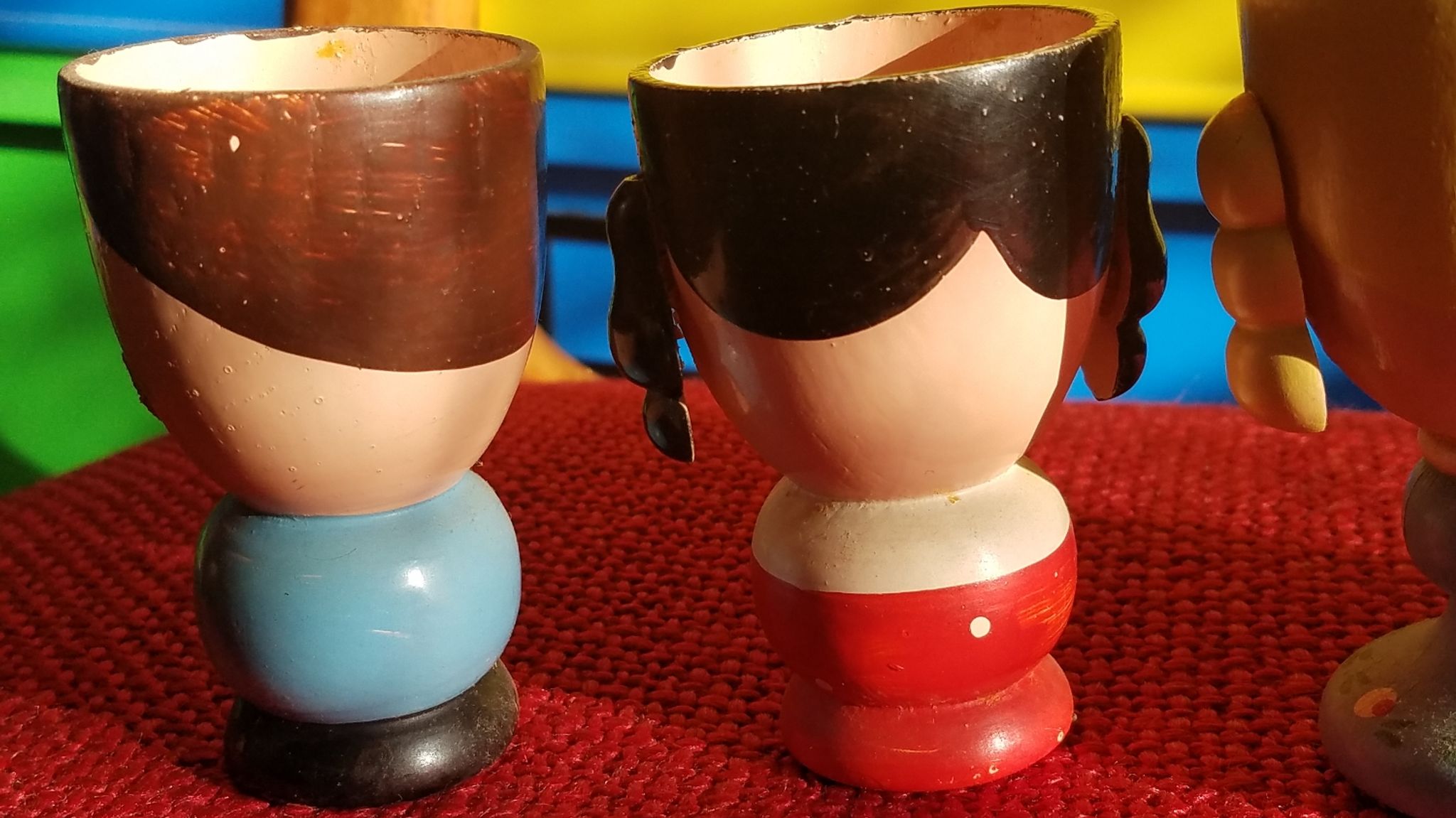 Série de 4 coquetier en bois