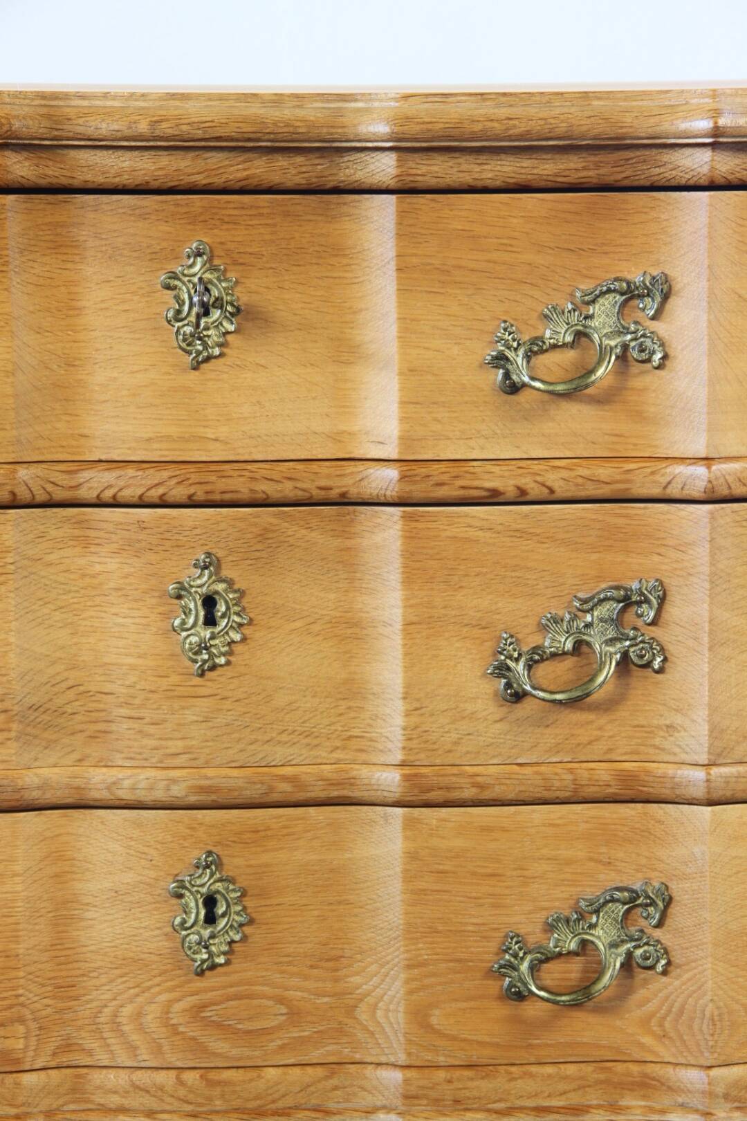 Vintage Mid-Century Danish Oak Baroque/Rococo style Commode