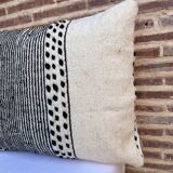 Housse de coussin rectangulaire berbère Zanfi - Fait main - 100 % laine