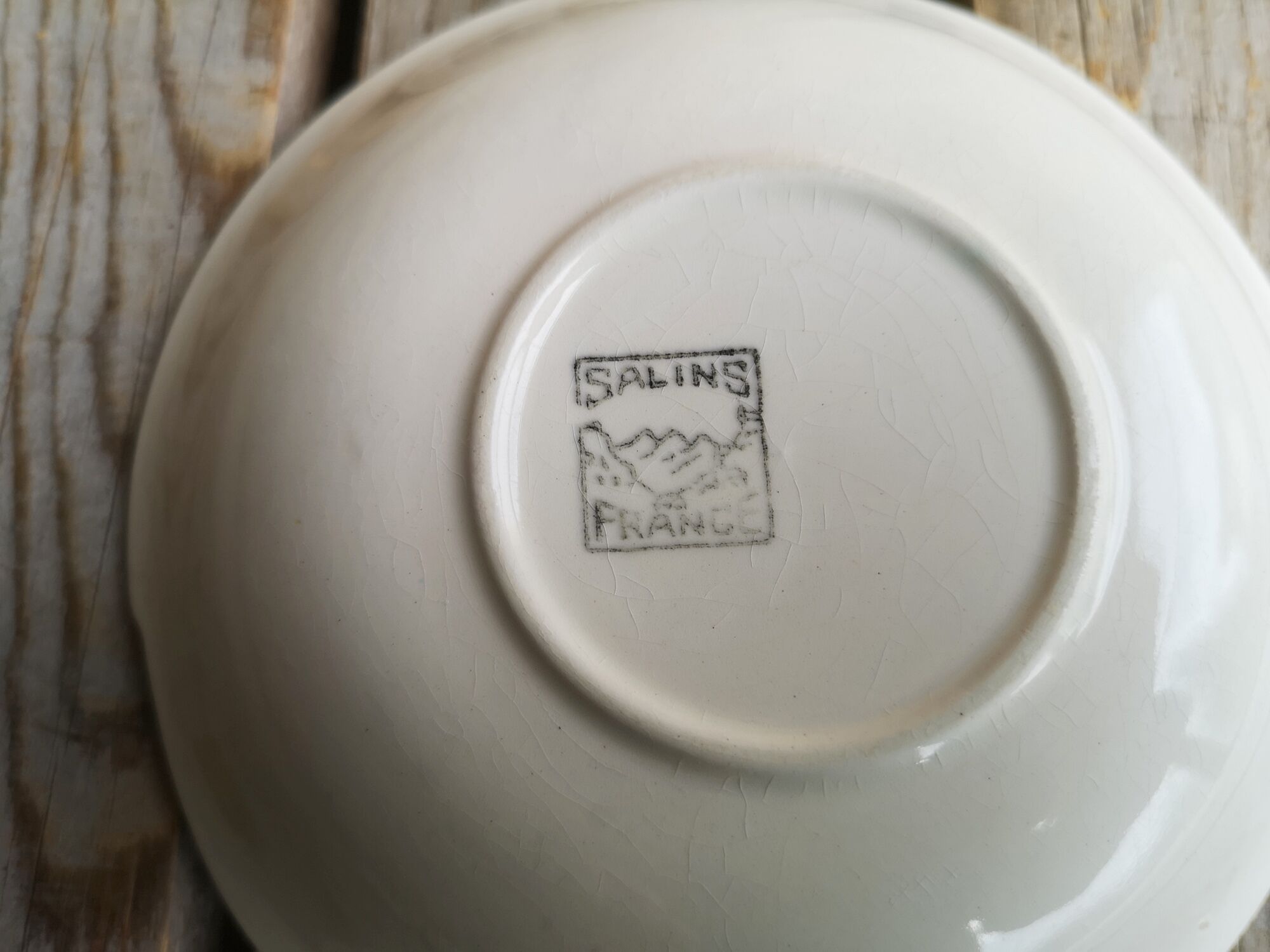 Blue Saucer in Faience from Salins Collection Deauville