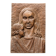 Modernist bas-relief, Virgin and Child, carved wood, signed