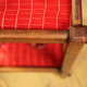Serving in varnished chestnut and red leather