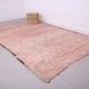 Tapis marocain vintage rose 205 x 303 cm, tapis en laine berbère, tapis berbère boho