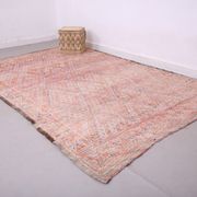 Pink Vintage Moroccan Rug 205 x 303 cm, Berber Wool Rug, Berber Boho Rug