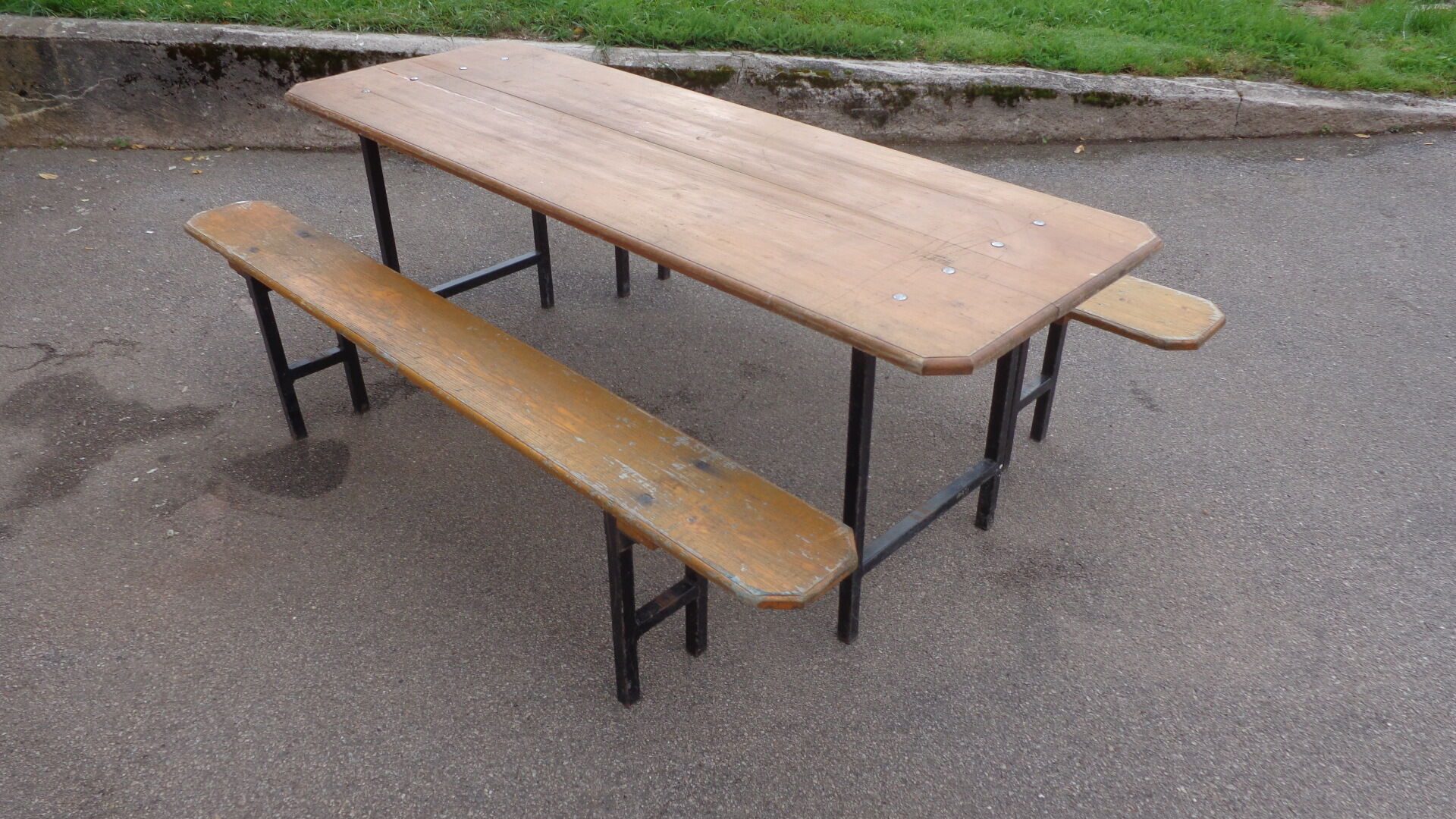 Brewery folding table & 2 benches