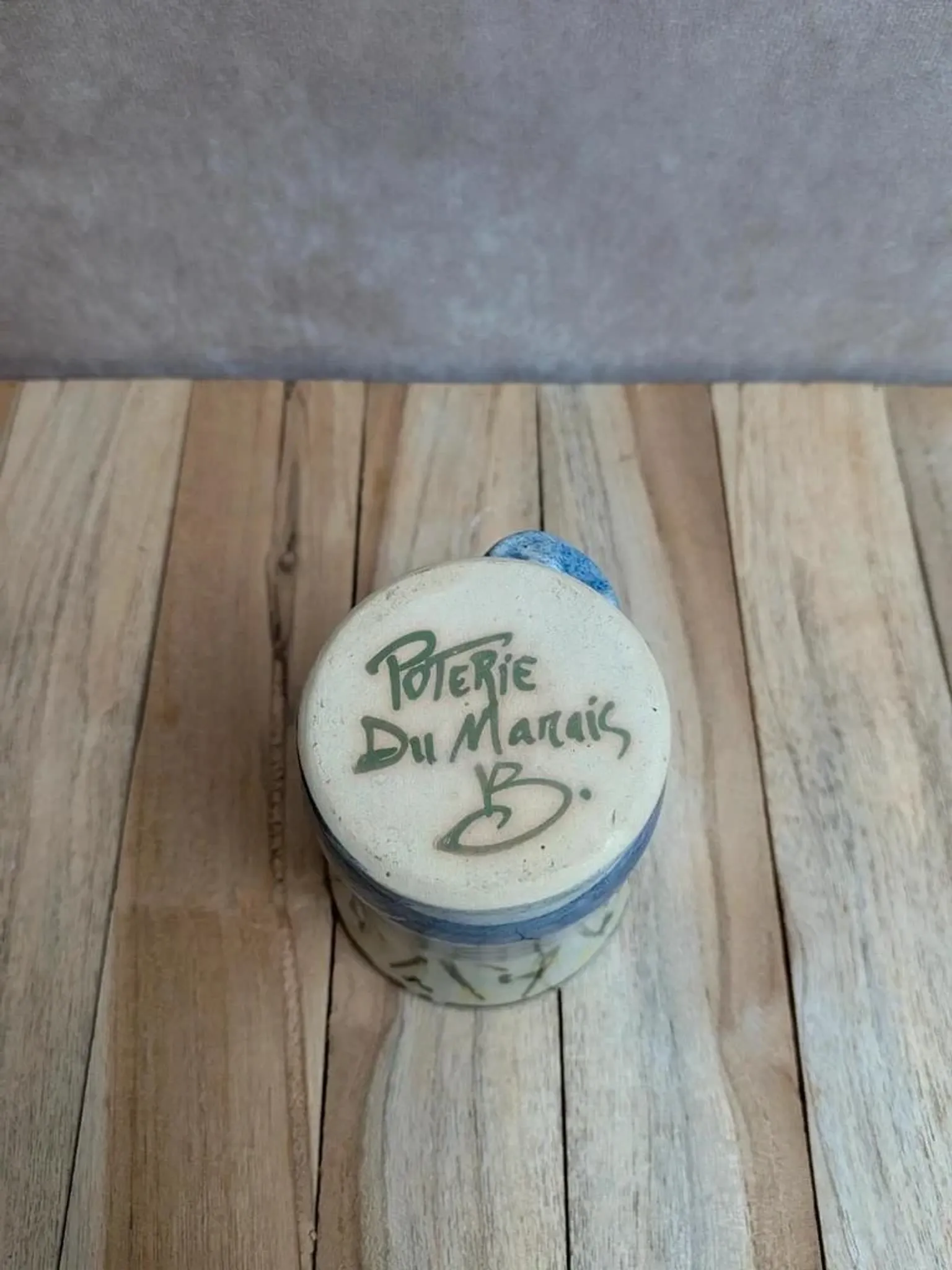 Large vintage cup Poterie du Marais – Signed French ceramics