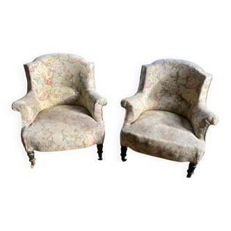 Paire de fauteuils crapaud