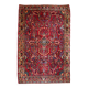 Handmade antique Persian Sarouk rug 3.6' x 5.3' (109cm x 161cm) 1920s