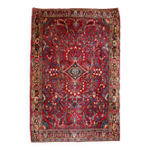 Tapis persan Sarouk antique fait main 3,6' x 5,3' (109 cm x 161 cm) années 1920