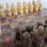 Chess game with vintage onyx board