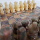 Chess game with vintage onyx board