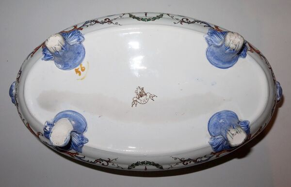 Jardinière en faïence de gien, style renaissance – début xxe