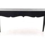 Black Lacquered Durmast Oak Bench, Italy
