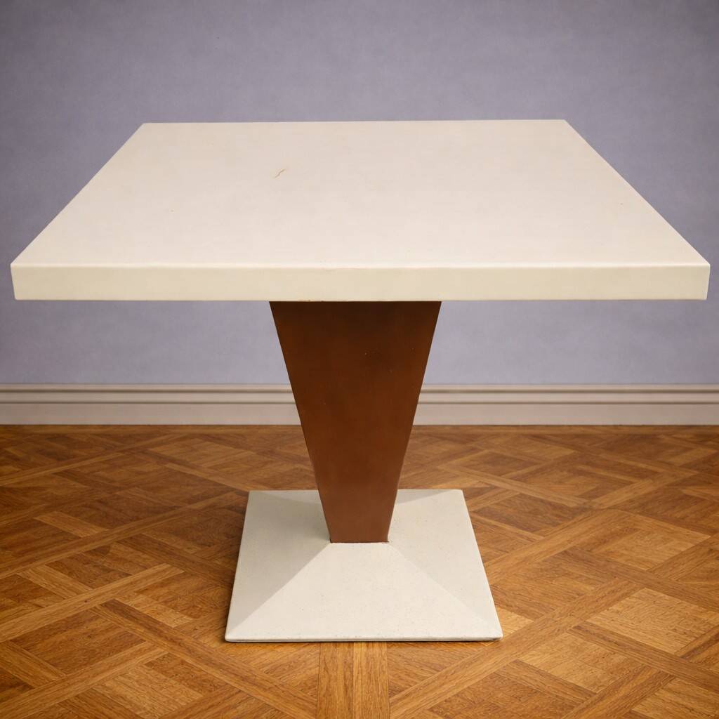 Tolix table in metal / central leg design – 80 x 80 x 80 cm / 20th century