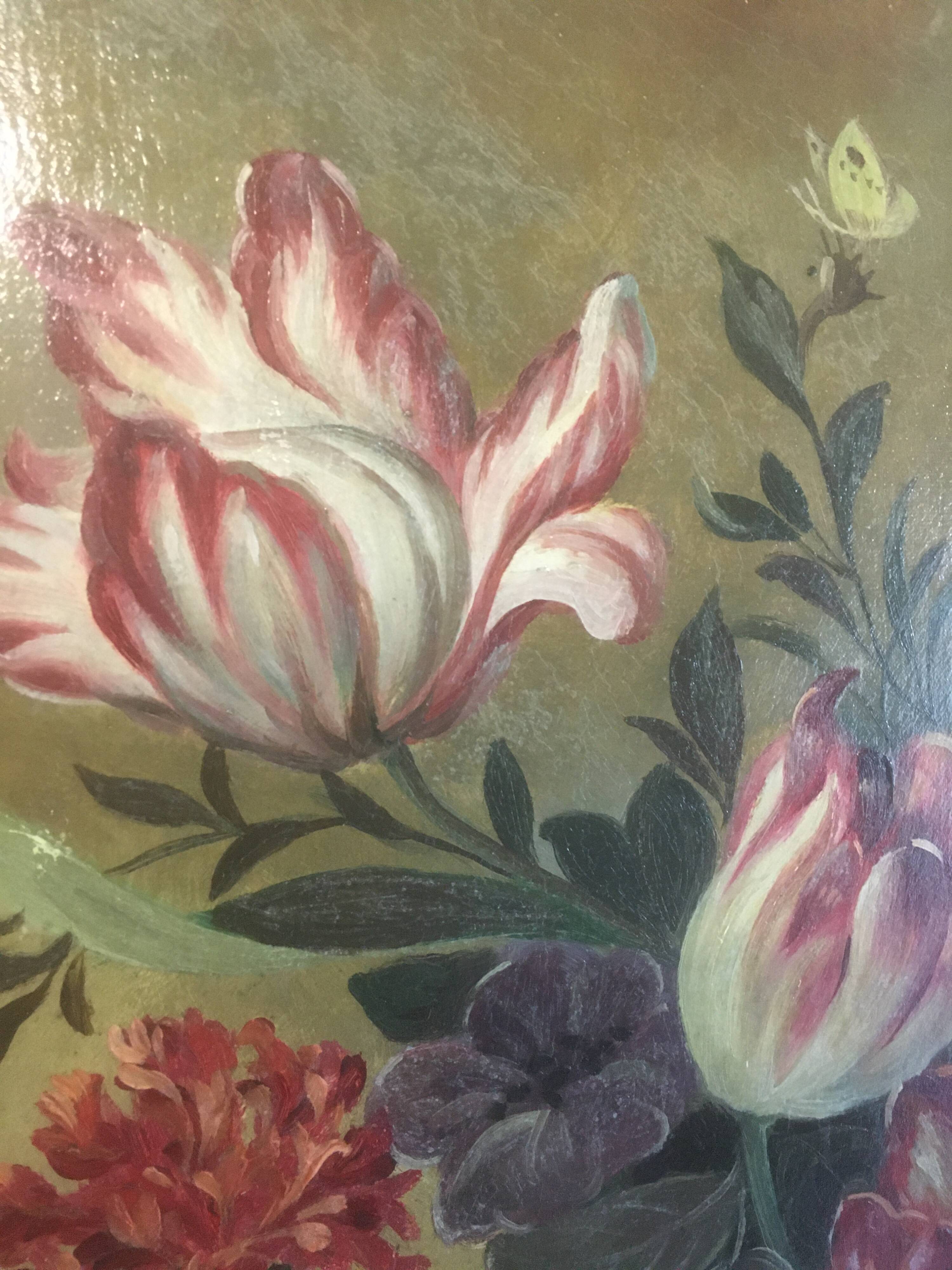 Flower bouquet composition on canvas 91x71.