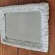 Rectangular mirror in vintage woven wicker rattan