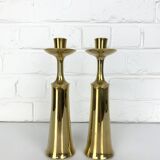 Pair of Scandinavian brass candle holders Jens Harald Quistgaard Dansk Design Denmark 1960-70