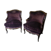 Pair of wing chairs style Louis XV