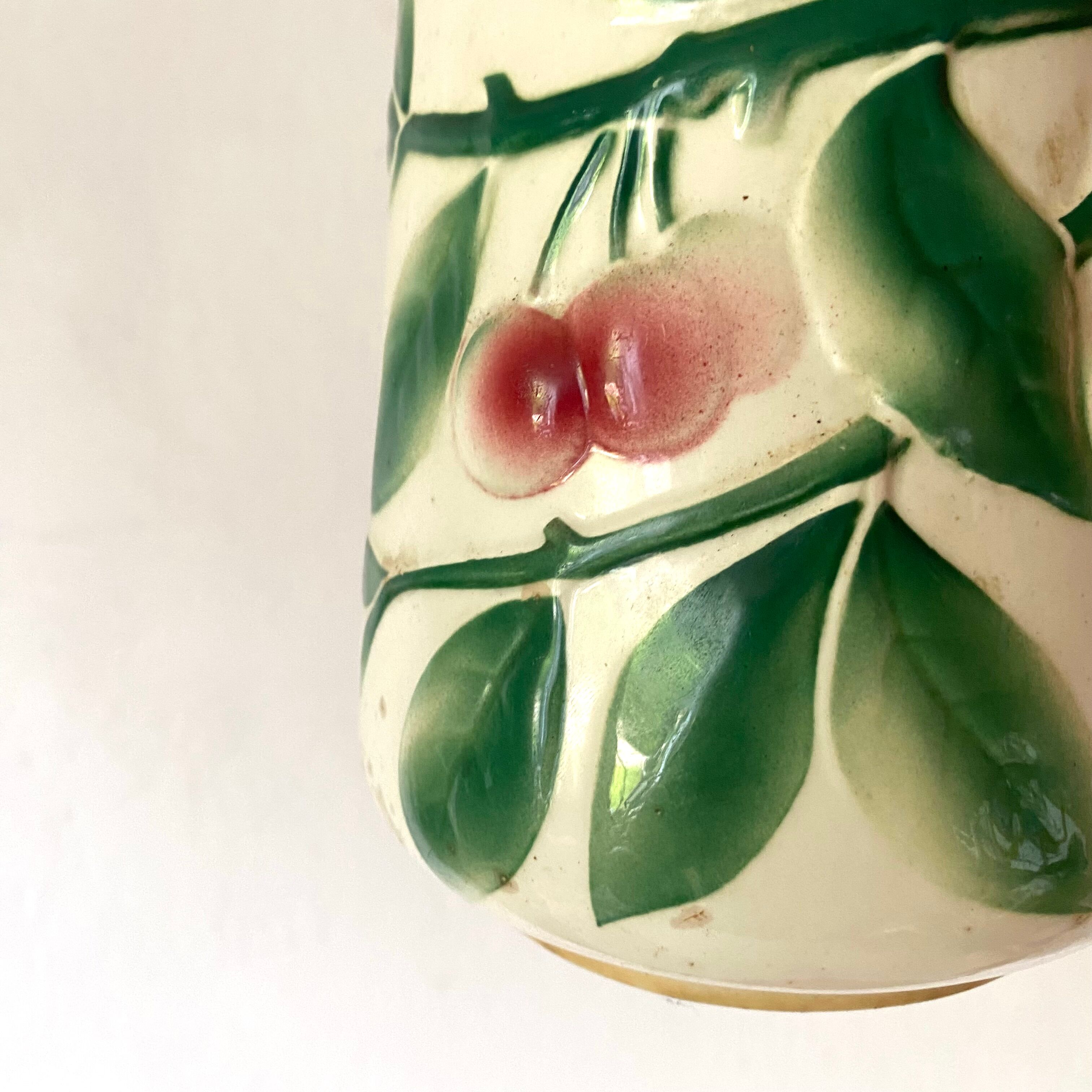 Antique pitcher in Digoin Cherry slip