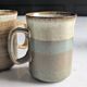 Set of brutalist mugs ''Buchan ceramics Scotland'' from the 1970s.
