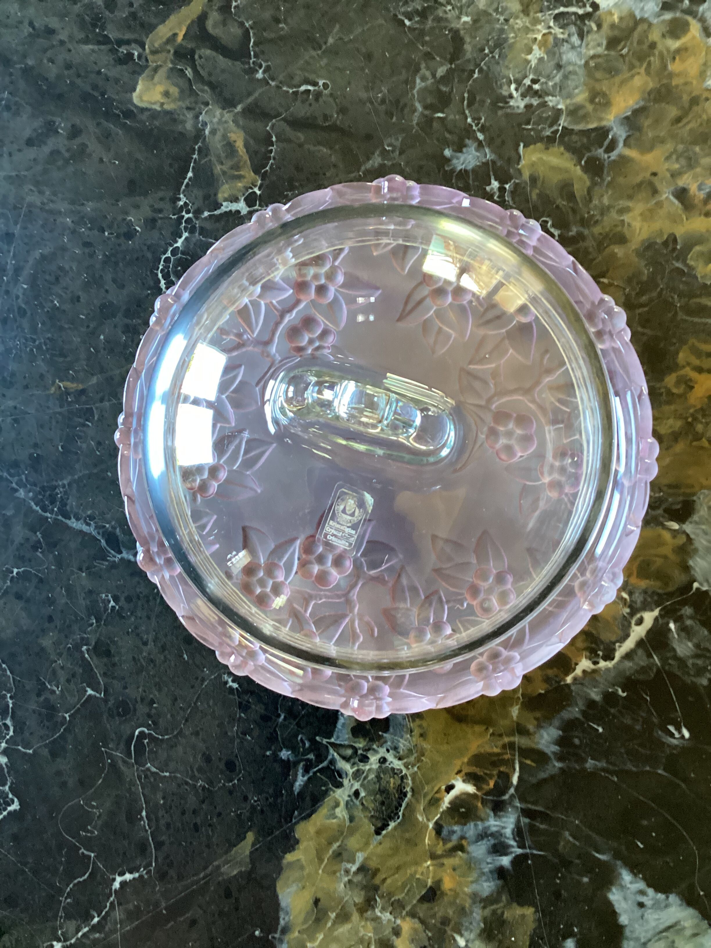 W.Germany crystal cheese cover on tray dimensions: height -15cm- diameter -22cm-