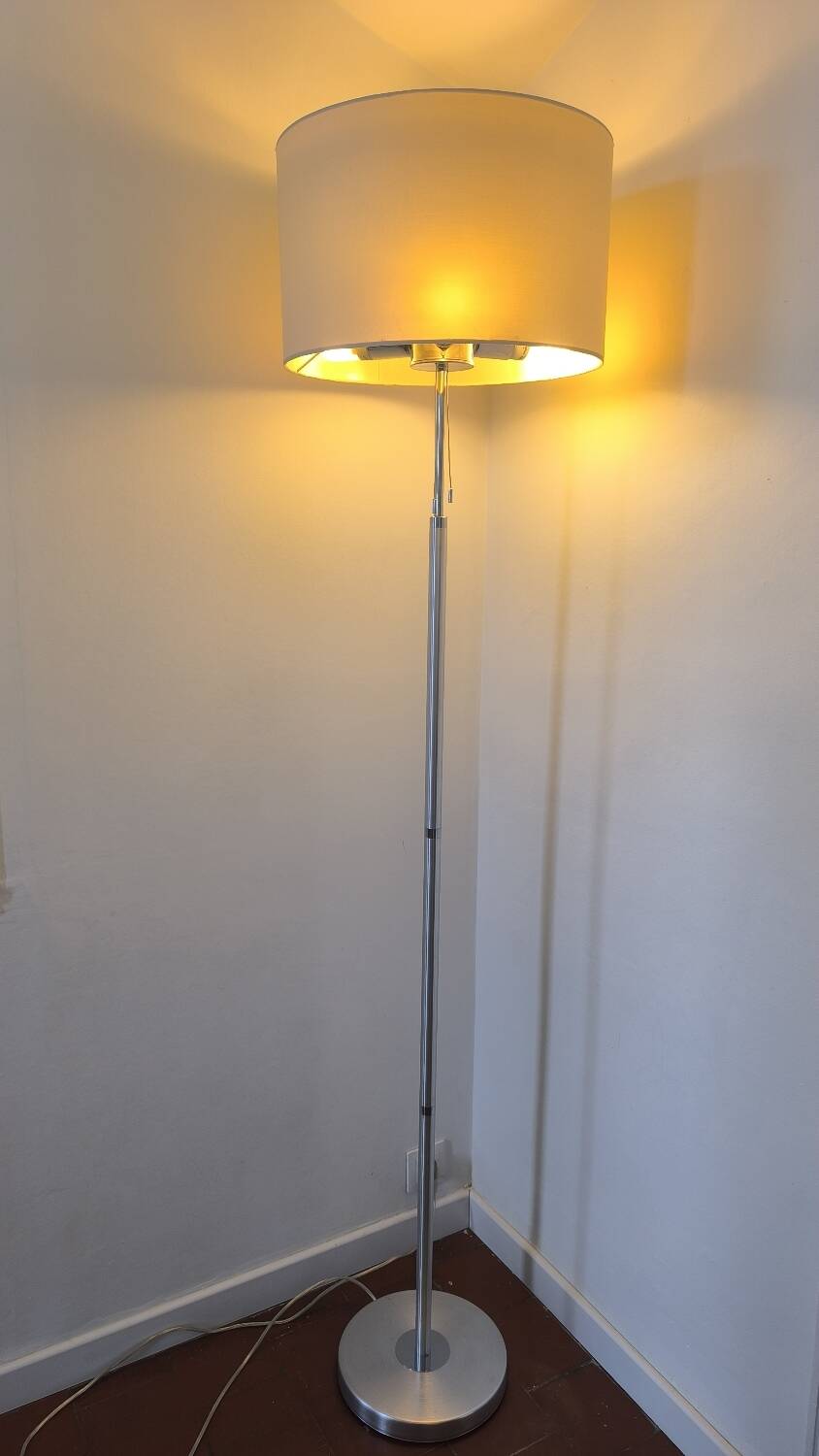 Vintage Floor Lamp with Fabric Shade by Erco, Germany, 1960s