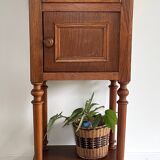 Antique bedside table in wood and marble