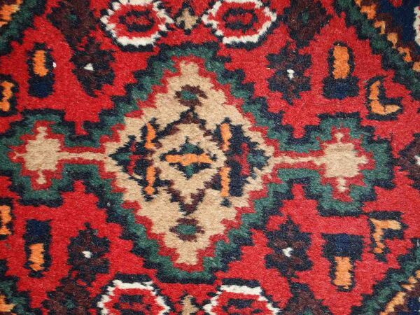 Vintage persian rug hamadan handmade 1.3' x 2' (41cm x 61cm) 1970s, 1c763