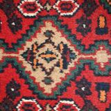 Vintage persian rug hamadan handmade 1.3' x 2' (41cm x 61cm) 1970s, 1c763