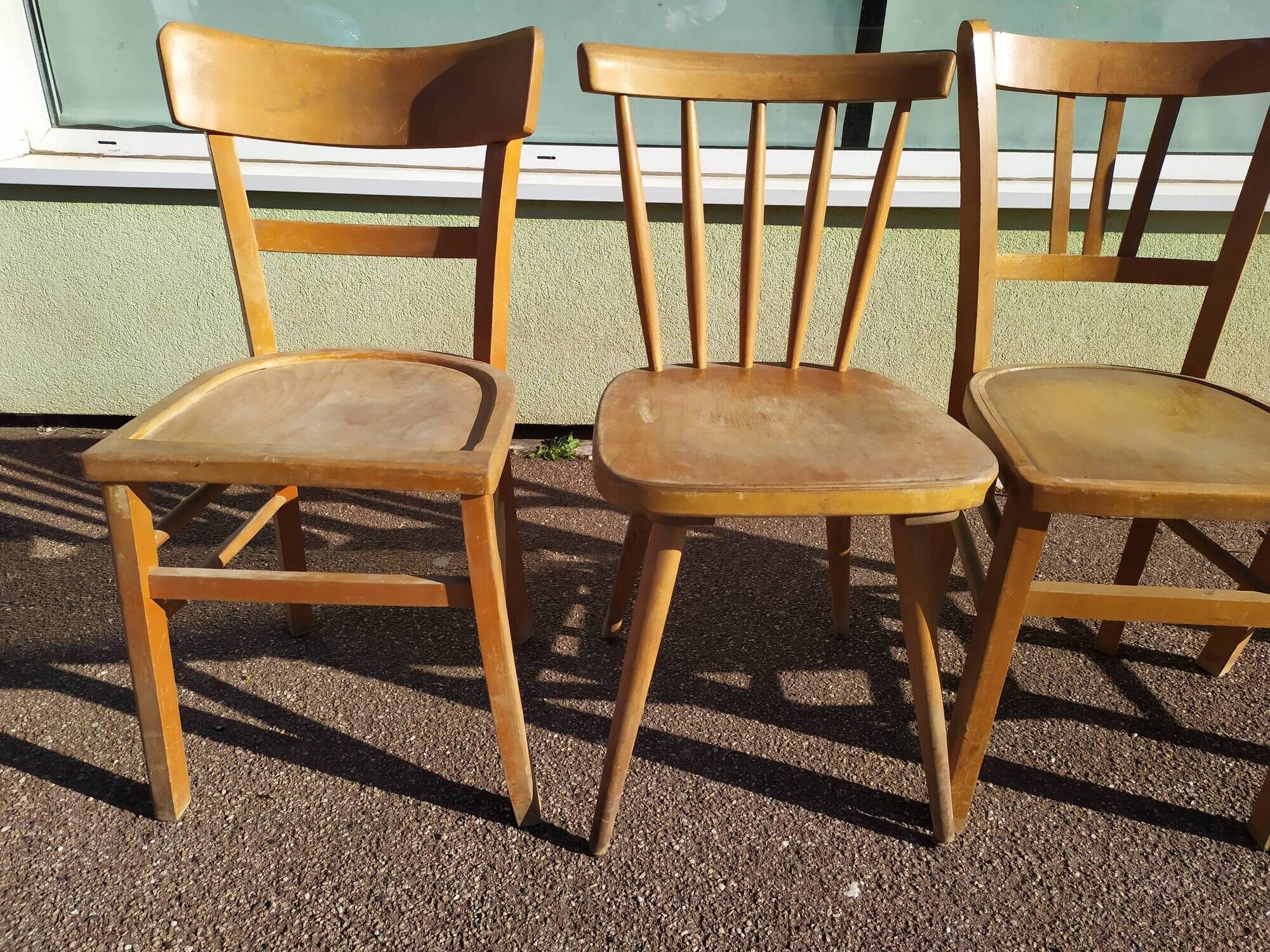 Lot of 4 luterma wood bistrot chairs years 50/60