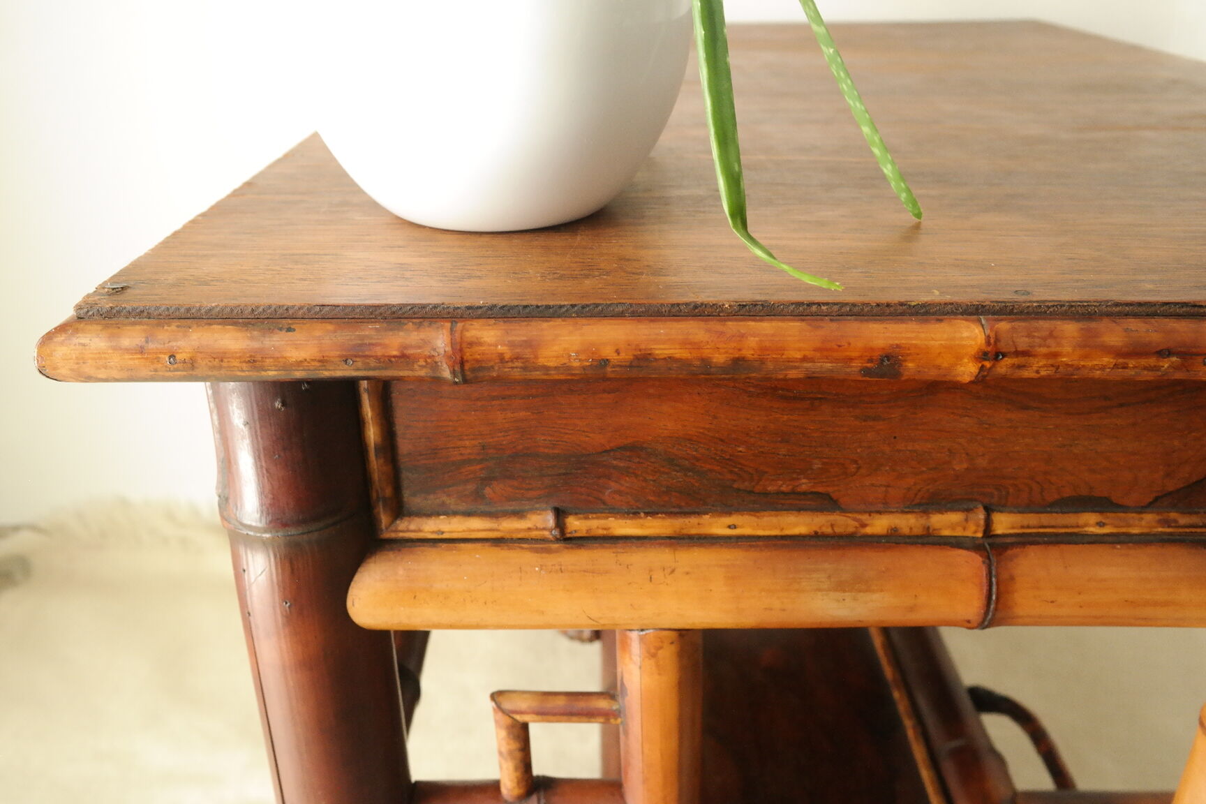Old colonial style bamboo desk