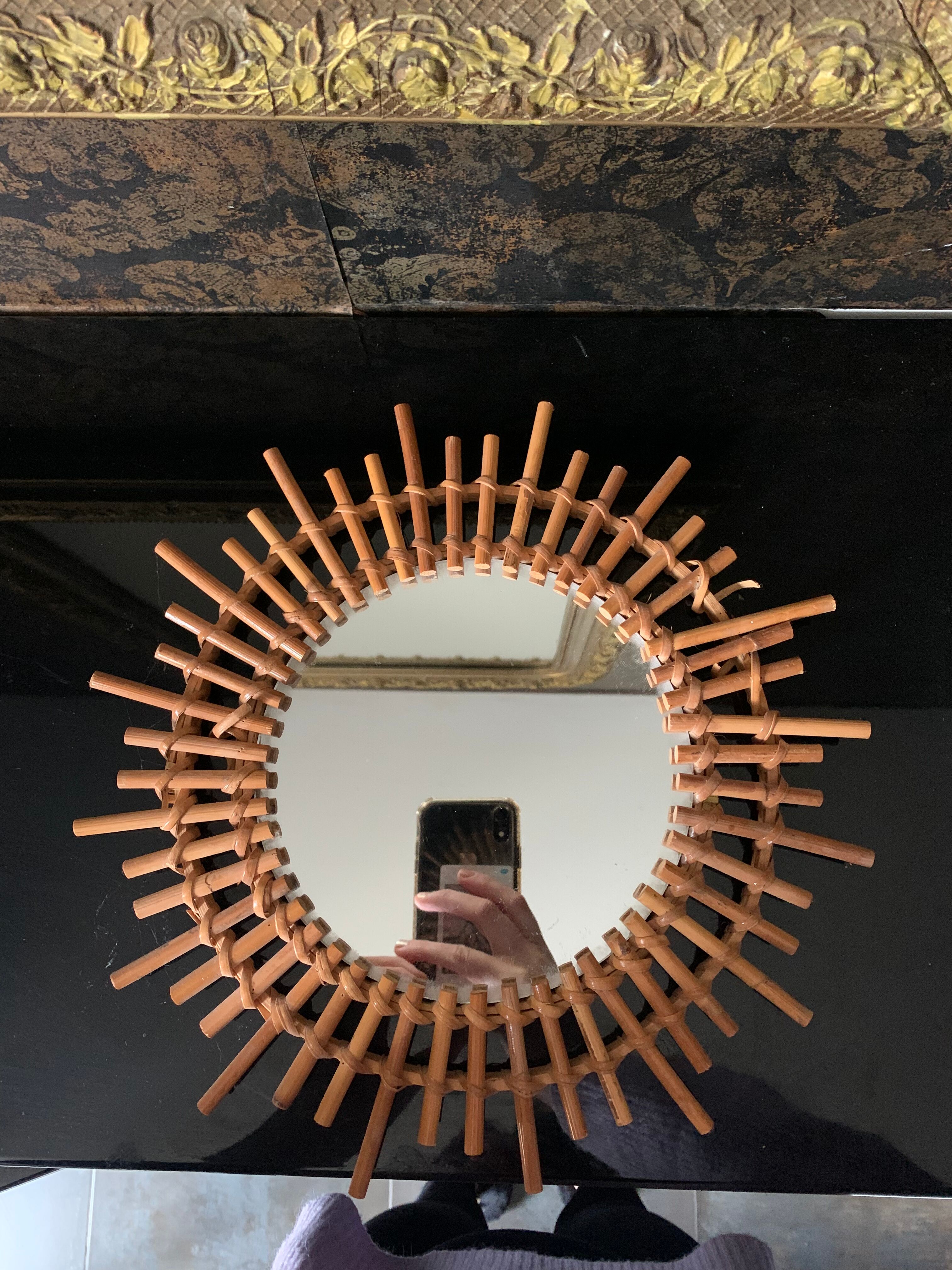 Rattan mirror