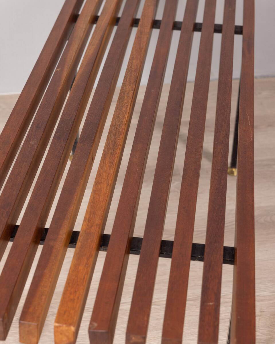 Vintage 60s bench slats in teak wood italian design