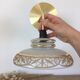 Applique globe vintage en verre et base laiton