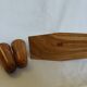 Pepper shaker in olive wood Art Deco style