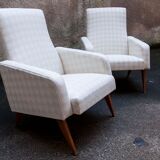 Pair of chairs 60s feet restored compass