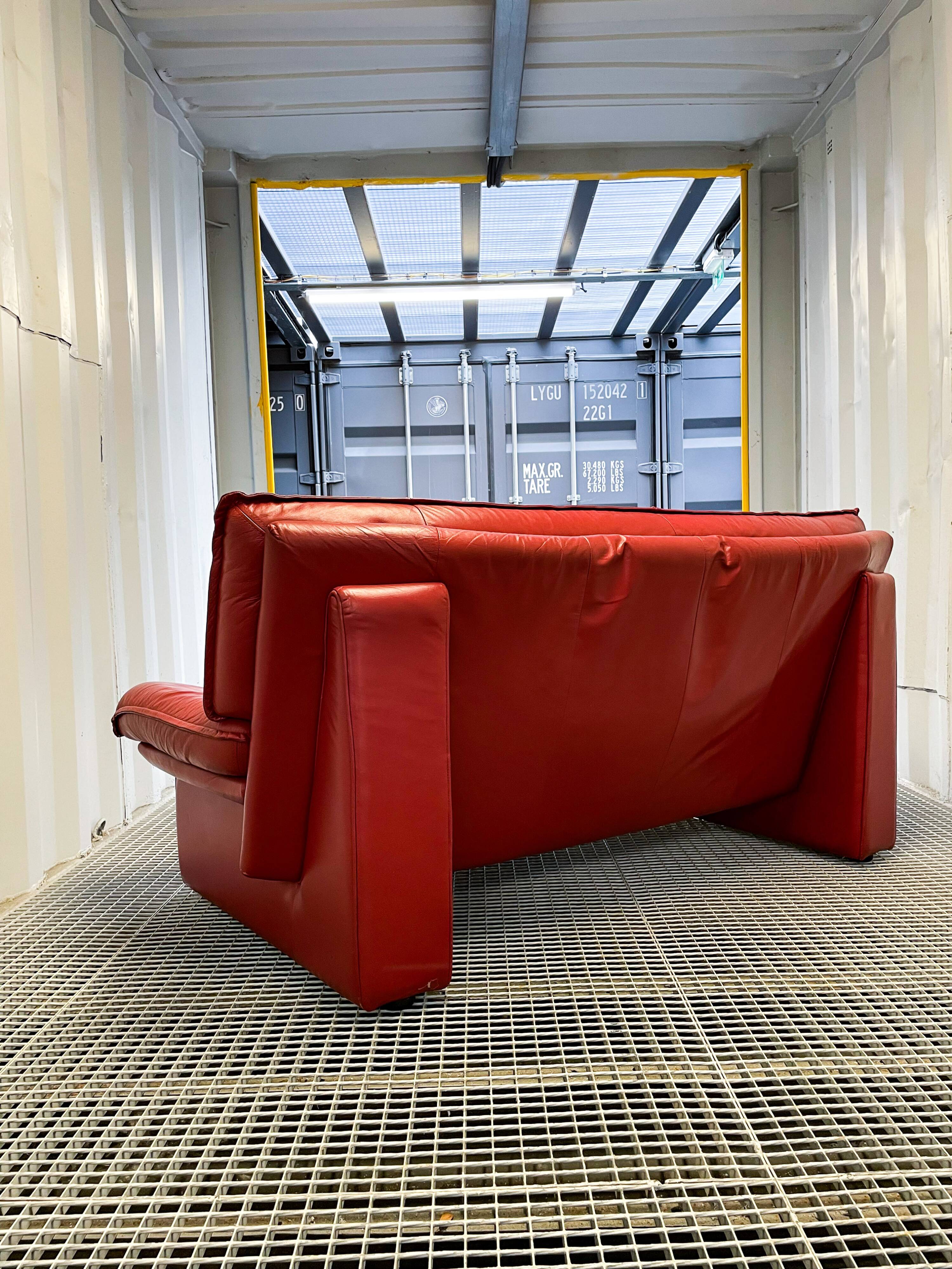 Nicoletti Salotti - 2-seater red leather sofa