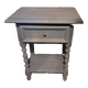Restored 1900 bedside table in solid wood painted in Gustavian grey