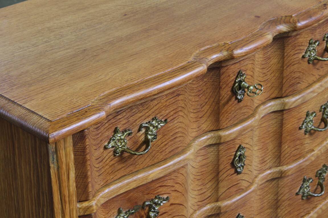 Vintage 1960s Danish Brutalist light oak dresser Kjærnulf & French style