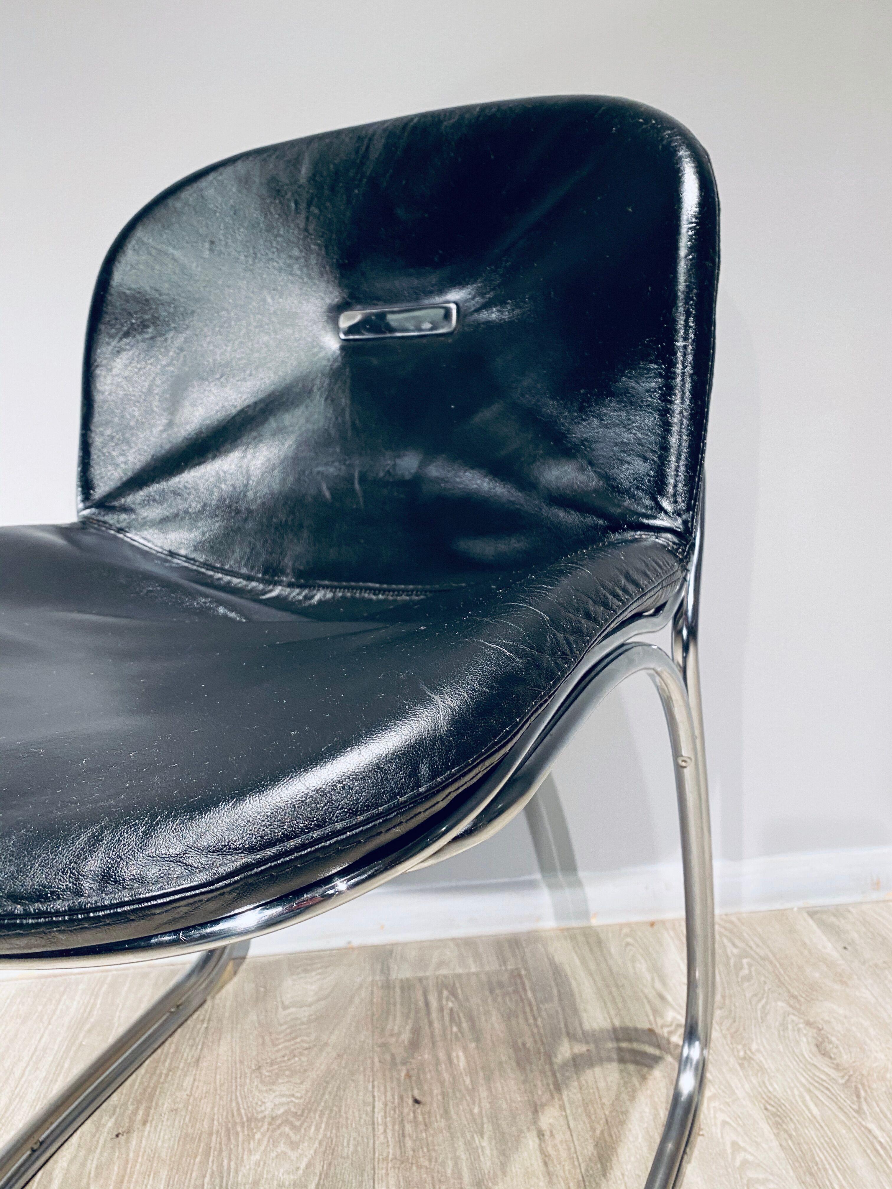 Chair Sabrina Chrome Curie Italy Vintage 1970'