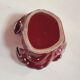 burgundy red slip ceramic box in the shape of a vintage crab
